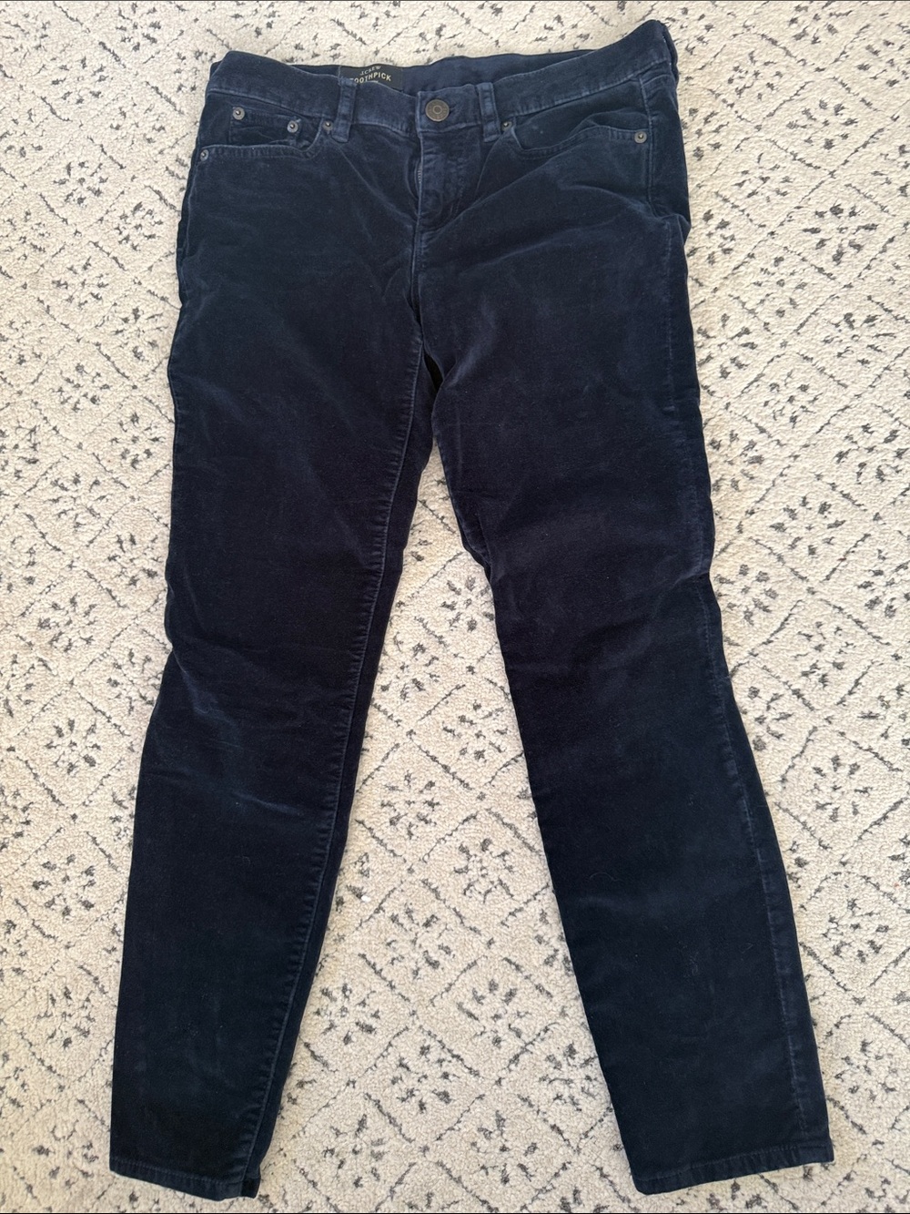 J. Crew Dark Navy Velvet like Pants